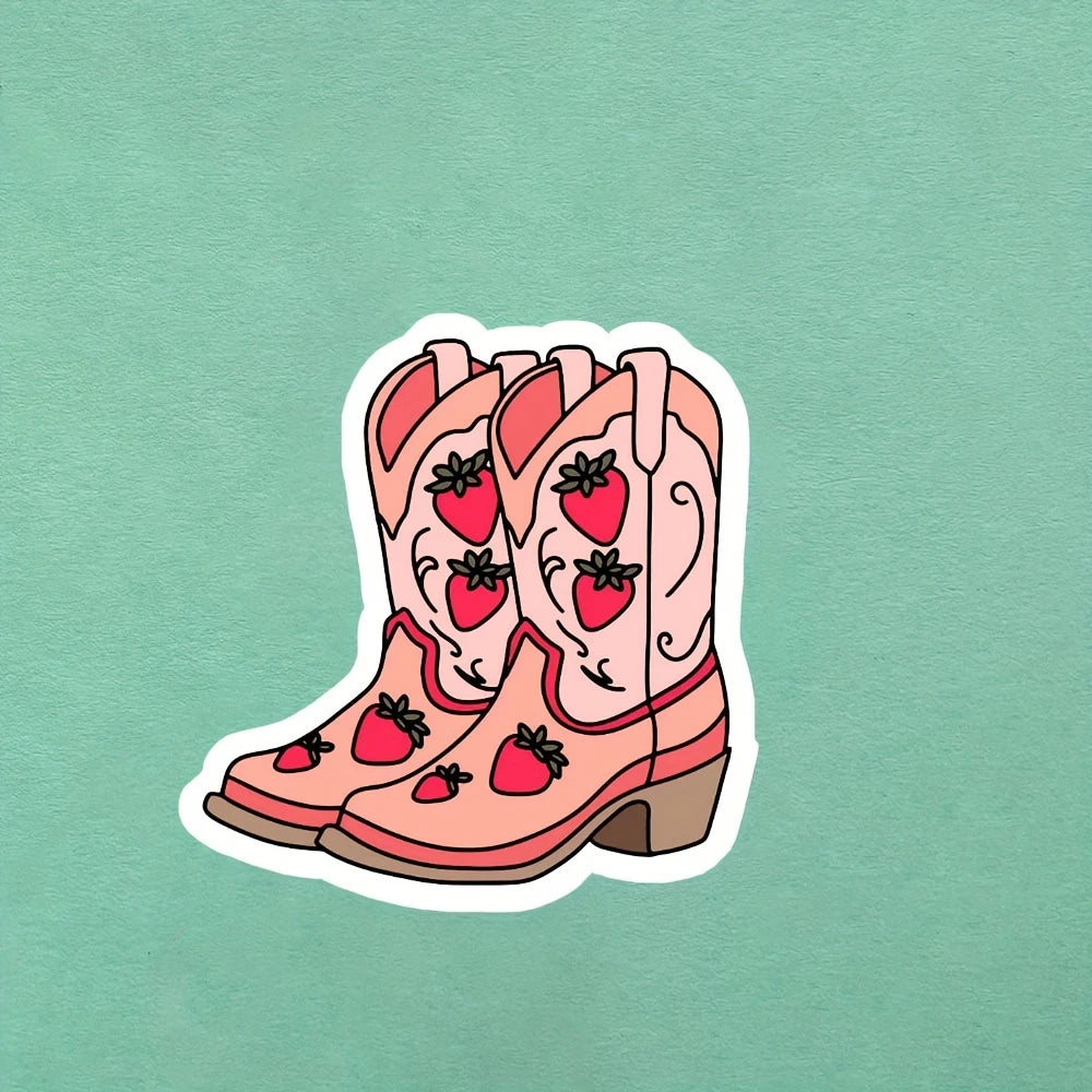 Strawberry Cowboy Boot Sticker