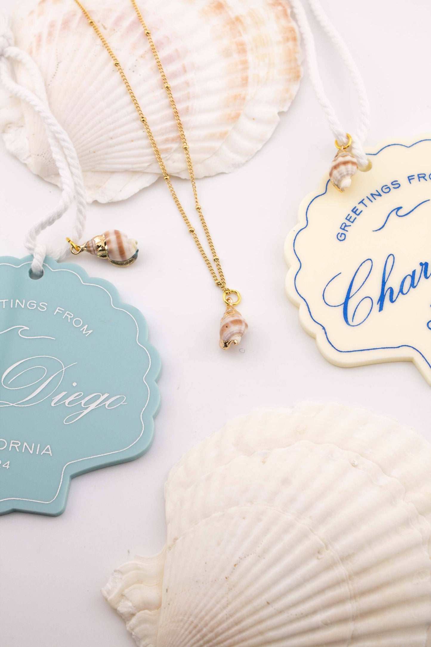 Greetings from Seashell Charm Ornament