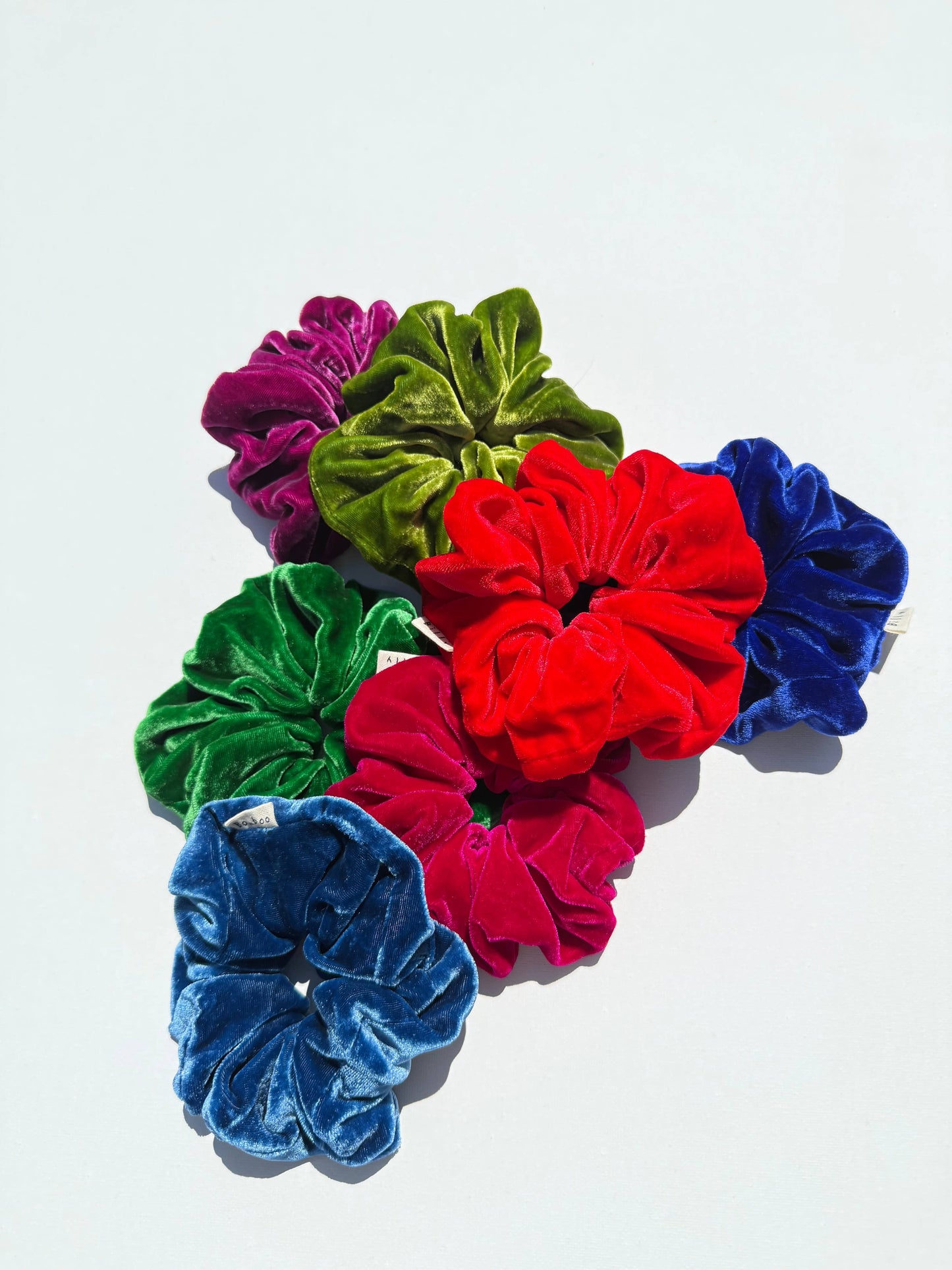 Billy Bamboo SILK VELVET SCRUNCHIES - crystal bright