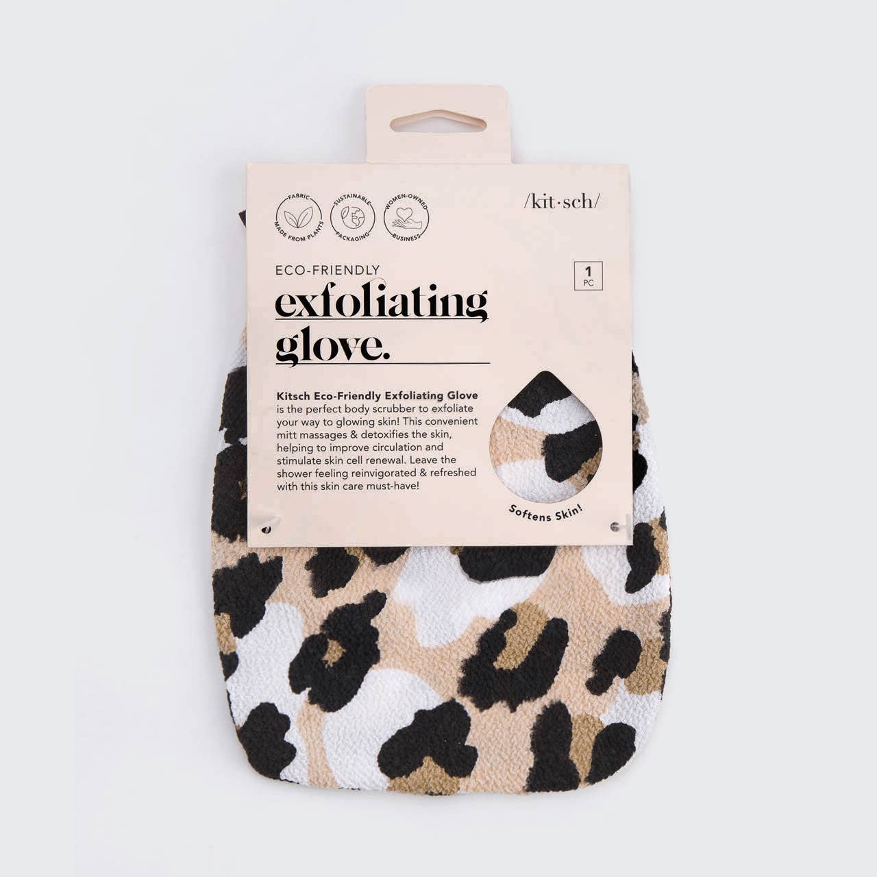 Kitsch- Eco-Friendly Exfoliating Glove - Leopard