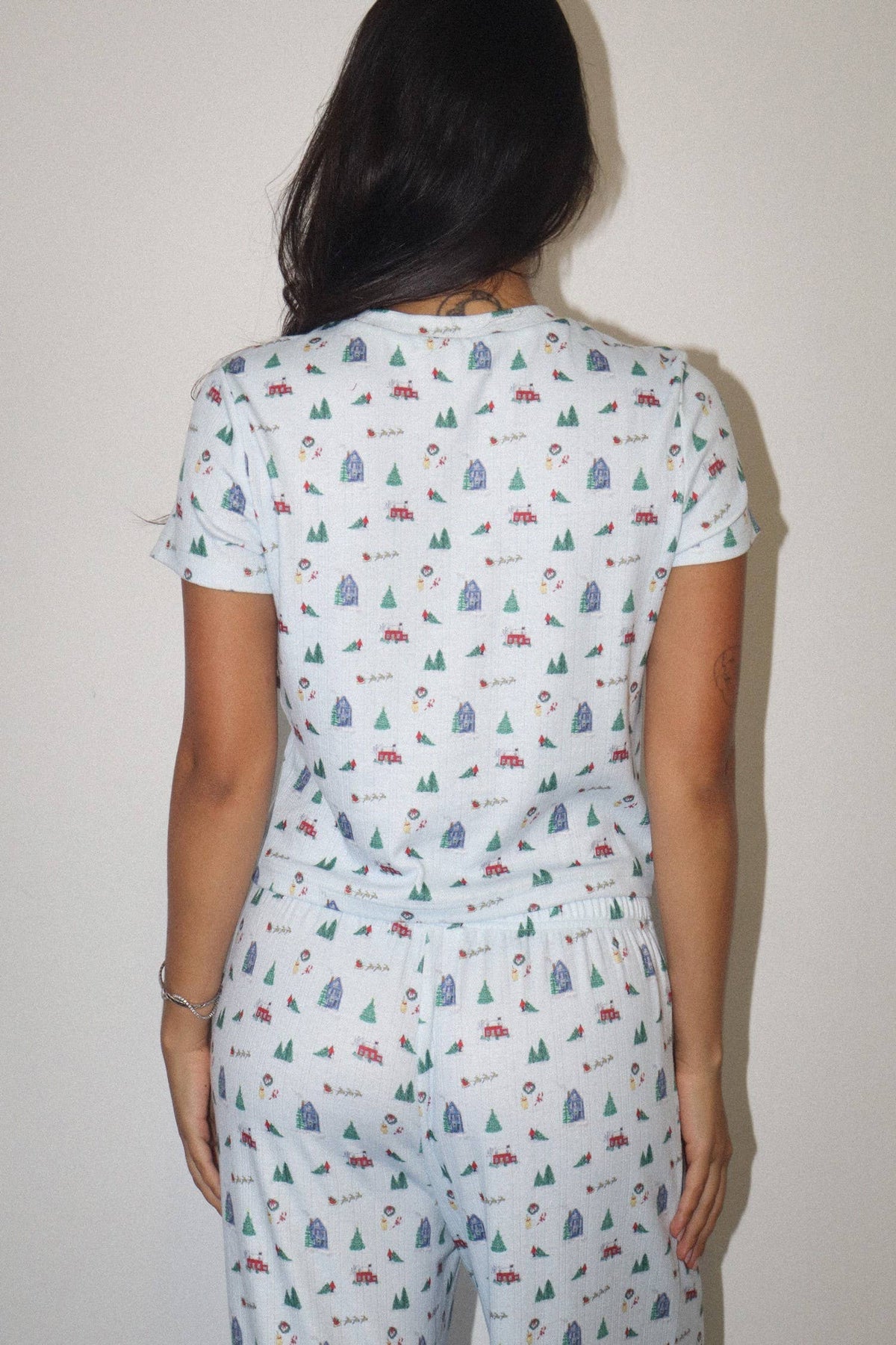 Winter Village Print Baby Tee