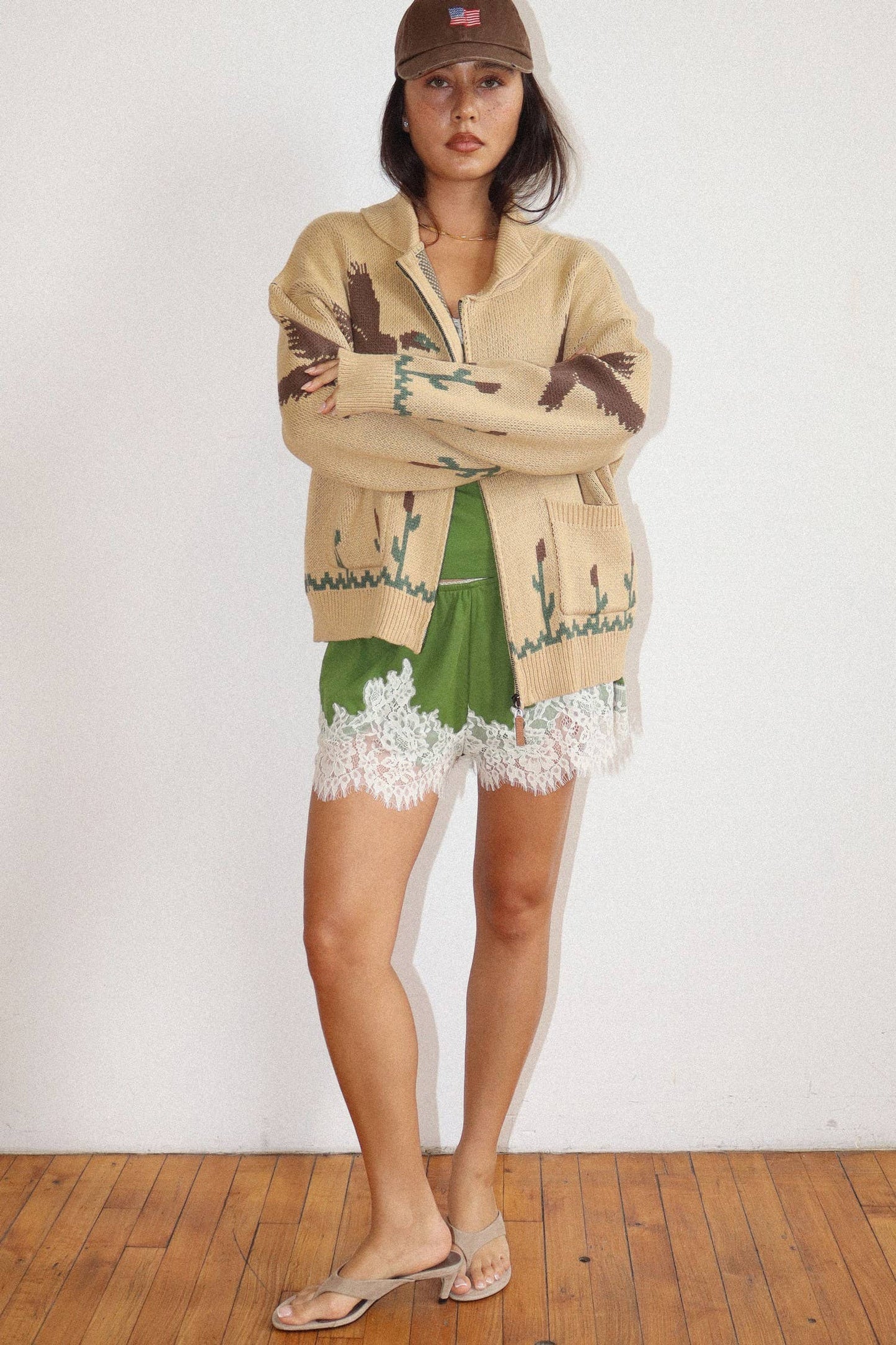 Desert Bird Knit Zip Cardigan