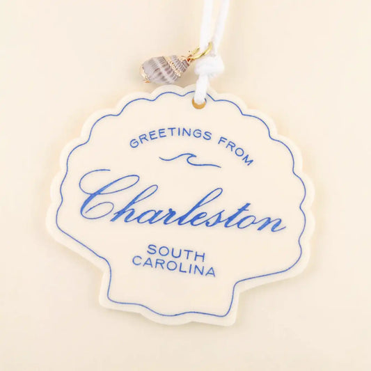 Greetings from Seashell Charm Ornament