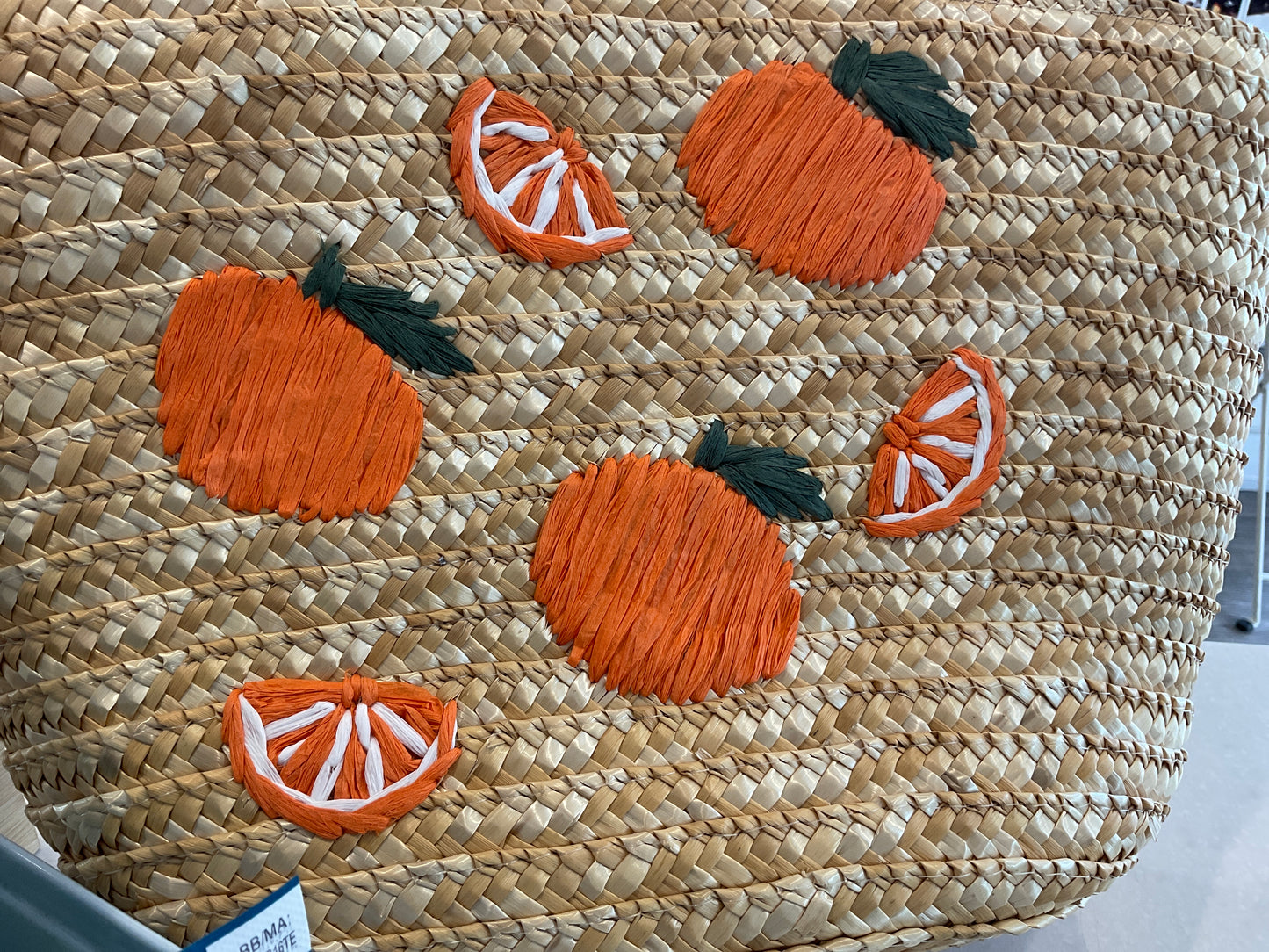 Orange straw bag