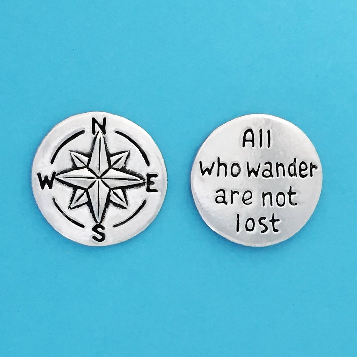 Compass/Not All Who Wander Are Lost Coin