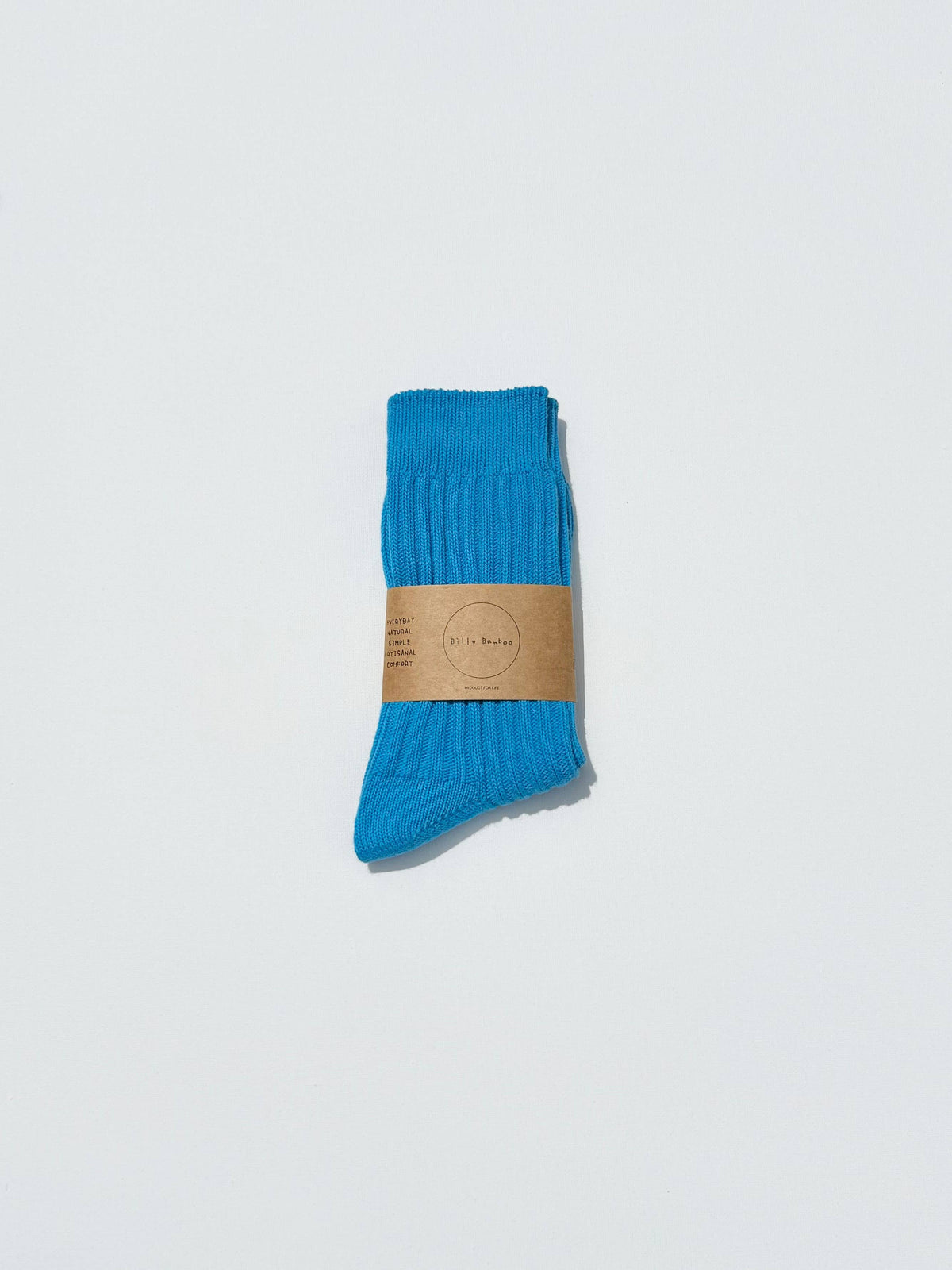 RIBBED COTTON HIGH SOCKS - Crystal bright