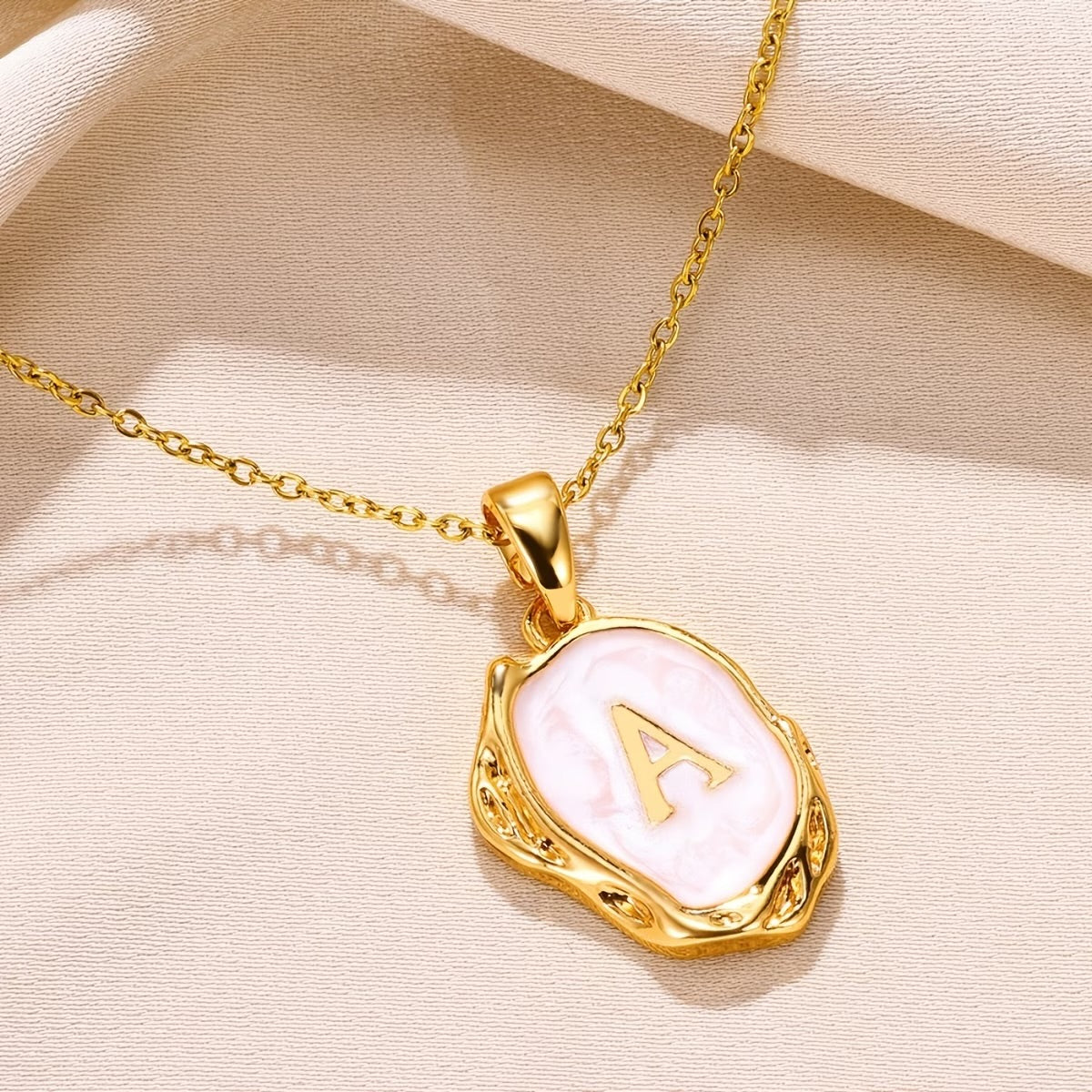 Pearl initial necklace