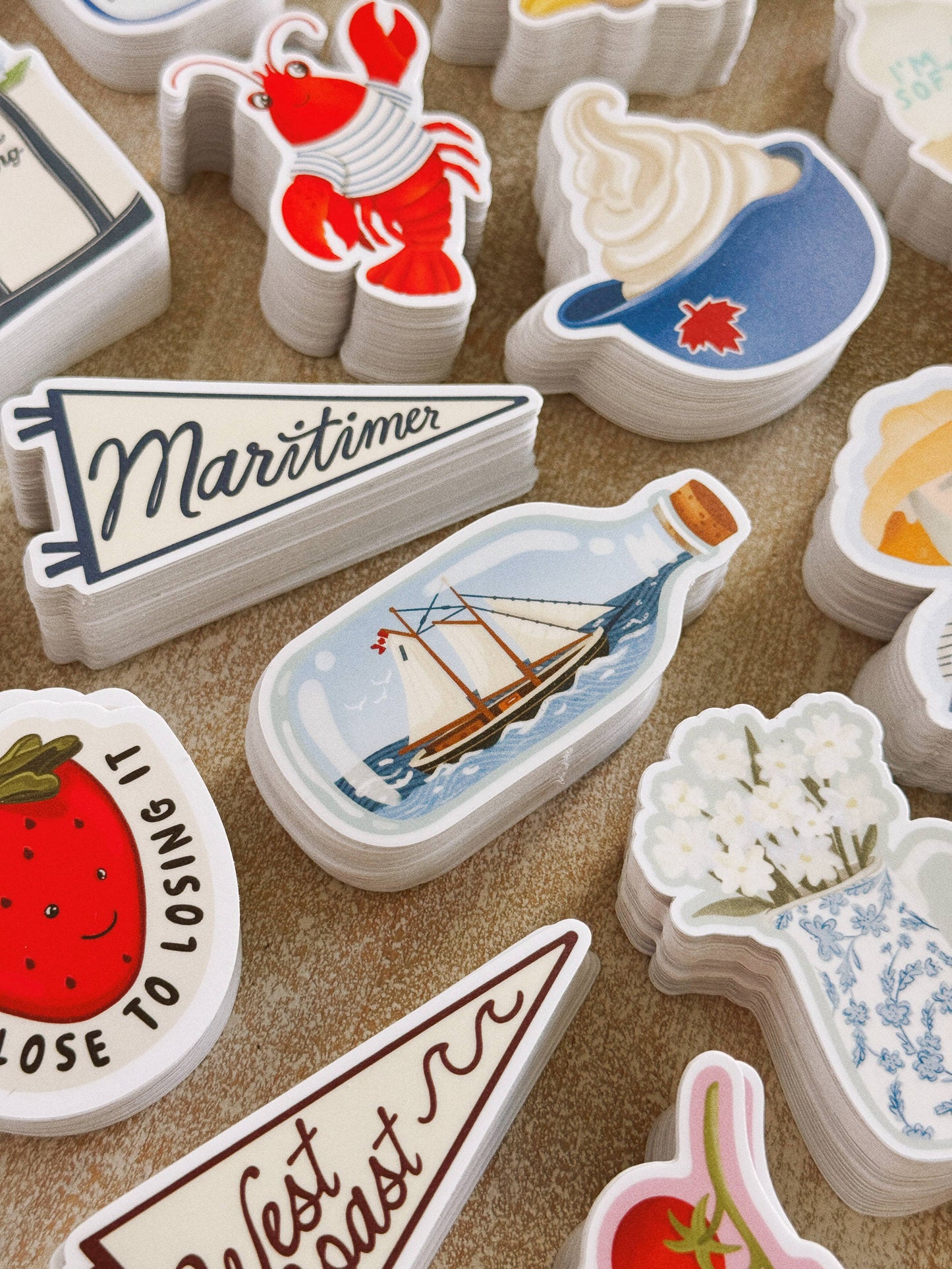 Ship In A Bottle - East Coast Schooner Vinyl Sticker