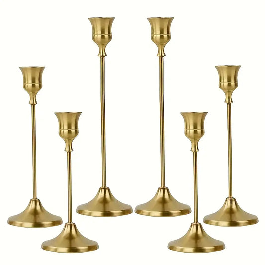 Gold Brass Black Candle Sticks