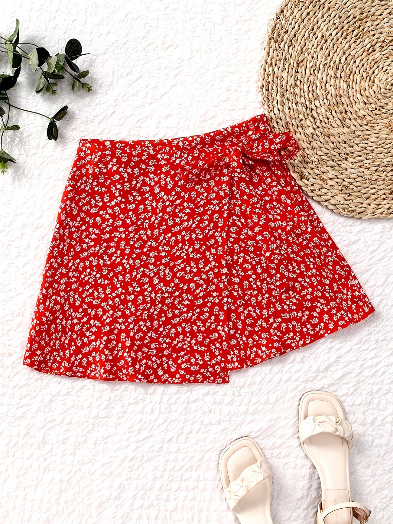Floral wrap-around skirt