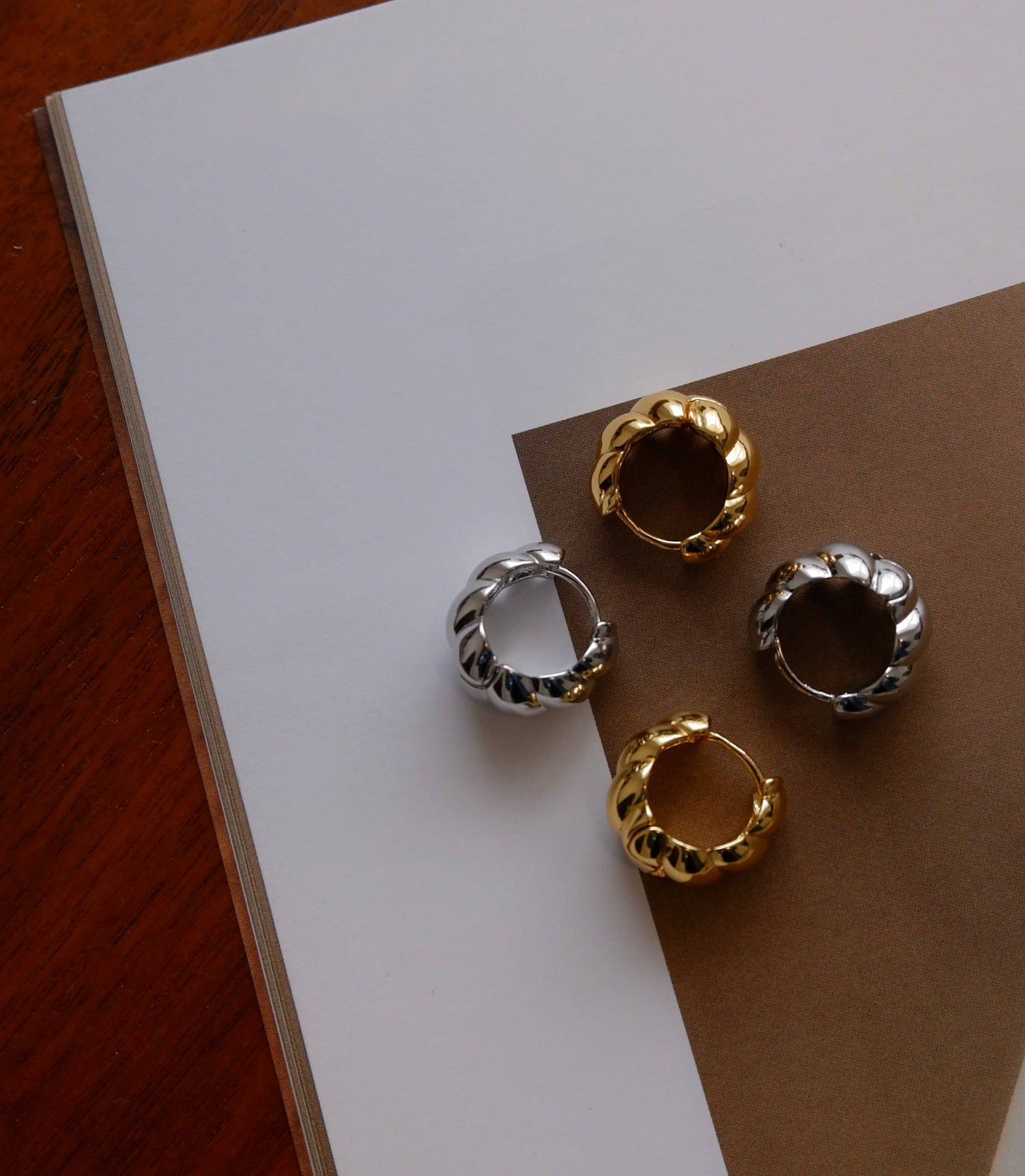 Arya Thick Twisted Hoops