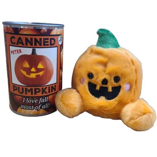Canned Pumpkin - Fall Jack 'o Lantern Plush Gift in Can