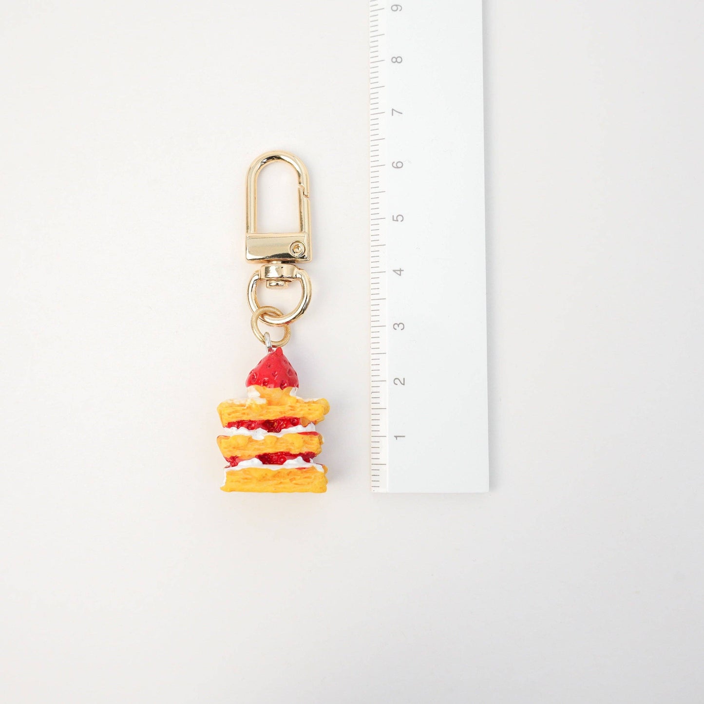 Strawberry Cake Keychain | Miniature Strawberry Shortcake Key Chain | Dessert Keyring | Cute Accessories Gift