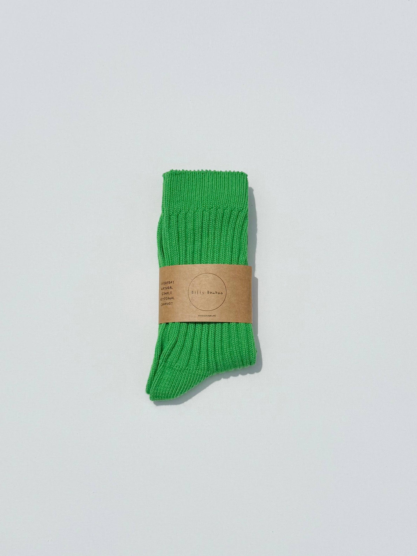 RIBBED COTTON HIGH SOCKS - Crystal bright
