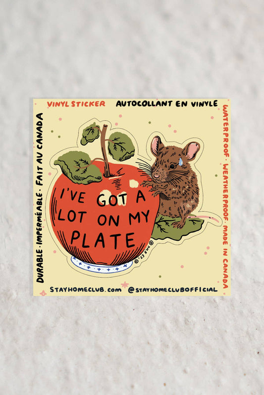 A Lot On My Plate Sticker | Waterproof Vinyl Sticker