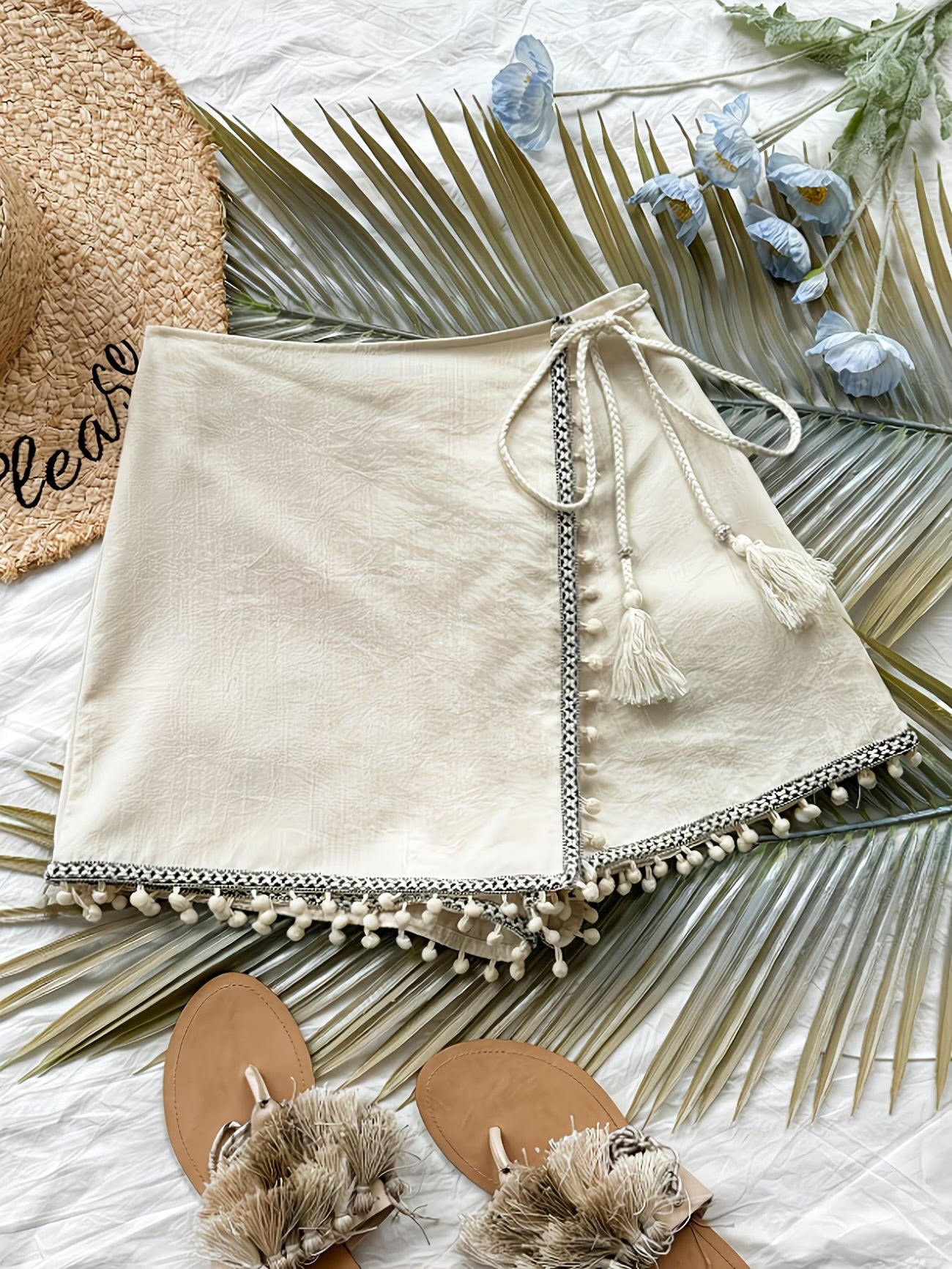 Pom Pom Wrap Skort