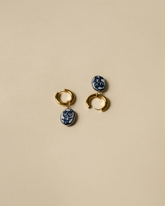 Chloe Tulip Porcelain Bead Hoops