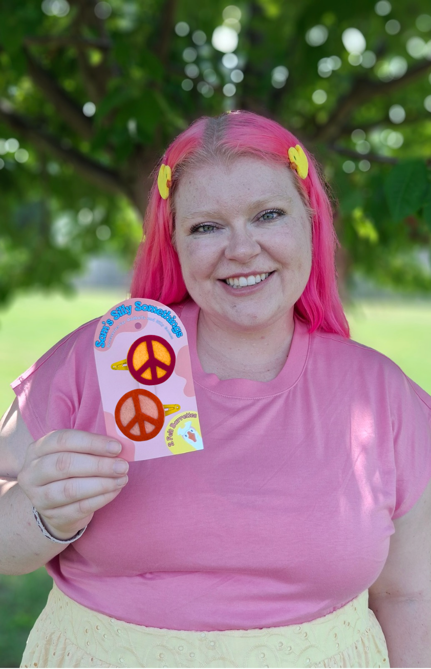 Peace Barrettes | Felt Barrettes | Hair Accessories