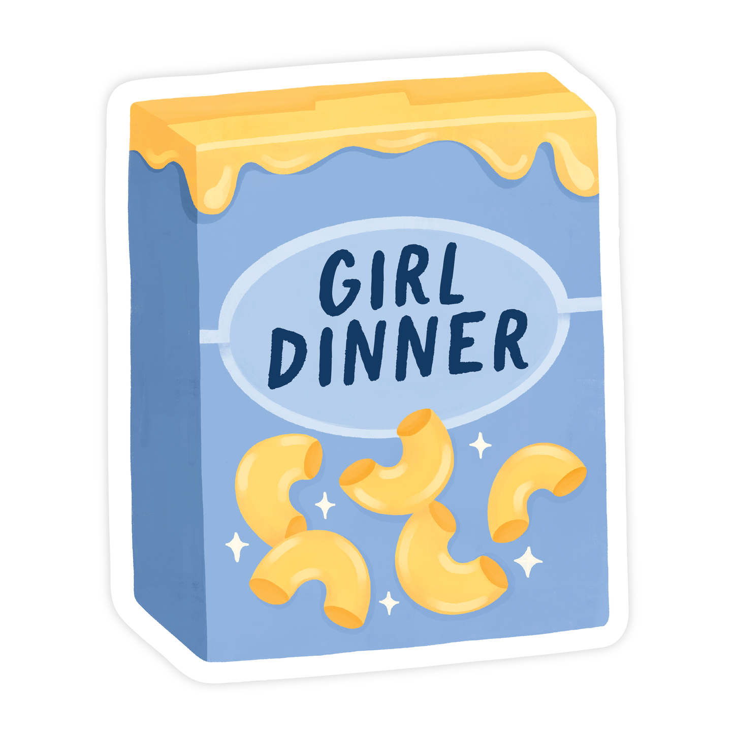 Girl Dinner - Mac and Cheese Comfort Foodie Vinyl Sticker