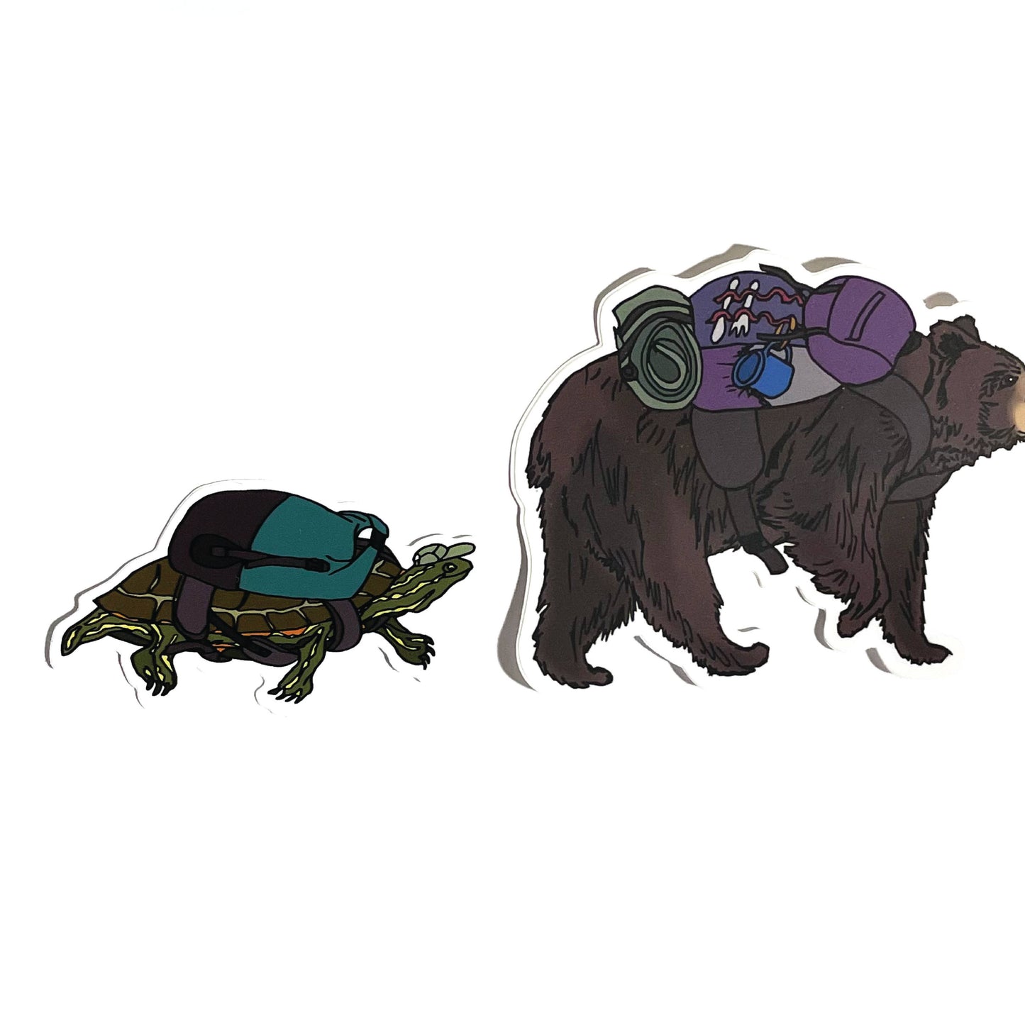Hiking Turtle Sticker