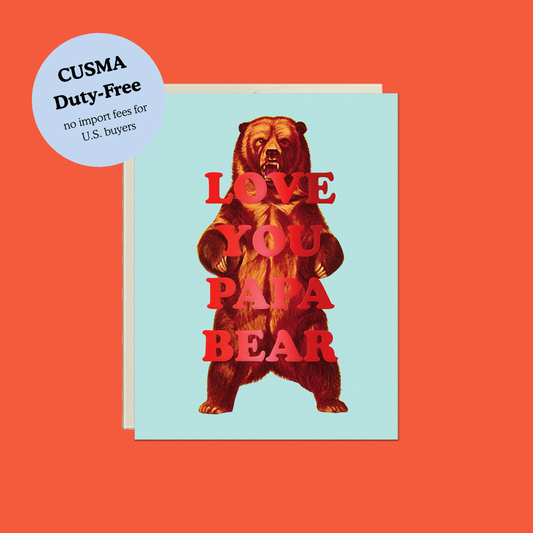 Love You Papa Bear Card – Foil Father’s Day Greeting