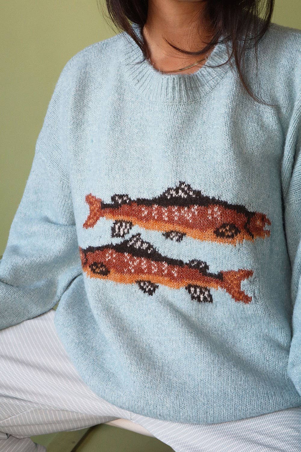 Trout Graphic Knit Sweater