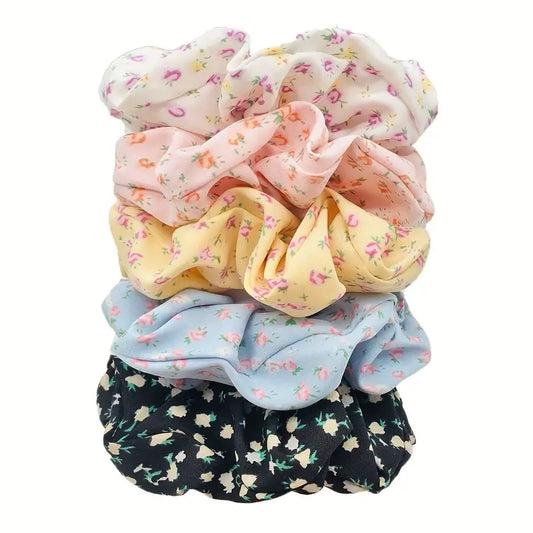 Lace Flower Red Plaid Scrunchie