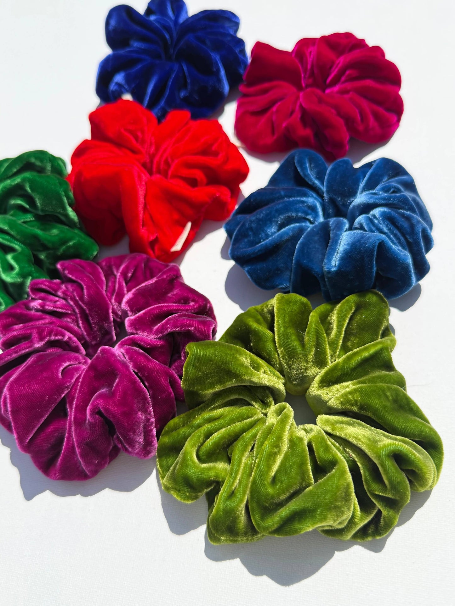 Billy Bamboo SILK VELVET SCRUNCHIES - crystal bright