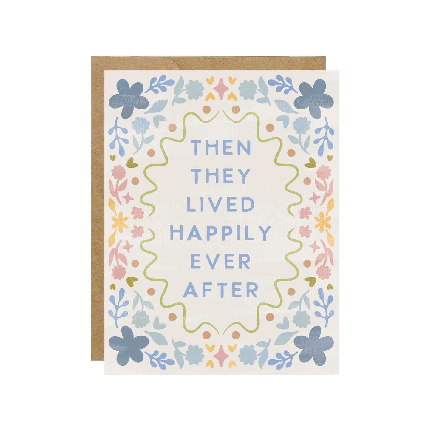 Happily Ever After  - Storybook Floral Folk Wedding Card