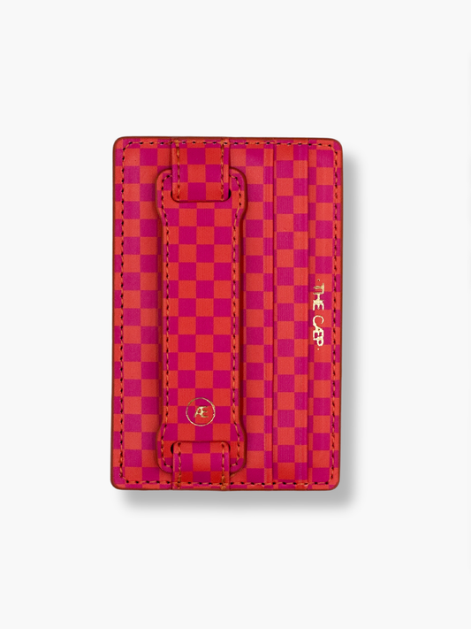 The Caep Pink/Orange Checkered Hoop Wallet