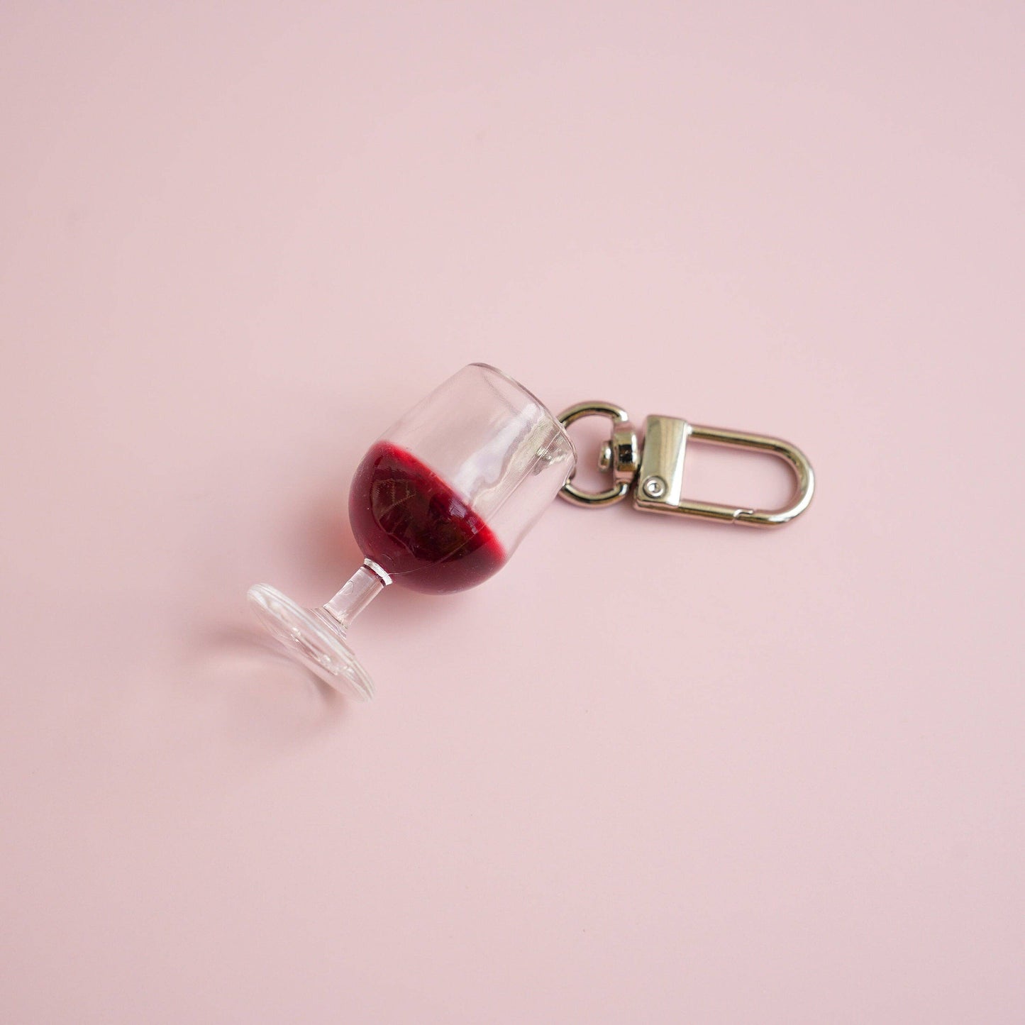 Glass of Red Wine Keychain | Wine Lover Gift | Miniature Food Key Chain | Drinks Keyring | Cute Accessories