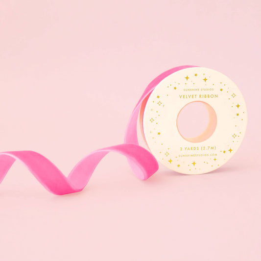 Velvet Ribbon Spool | Hot Pink