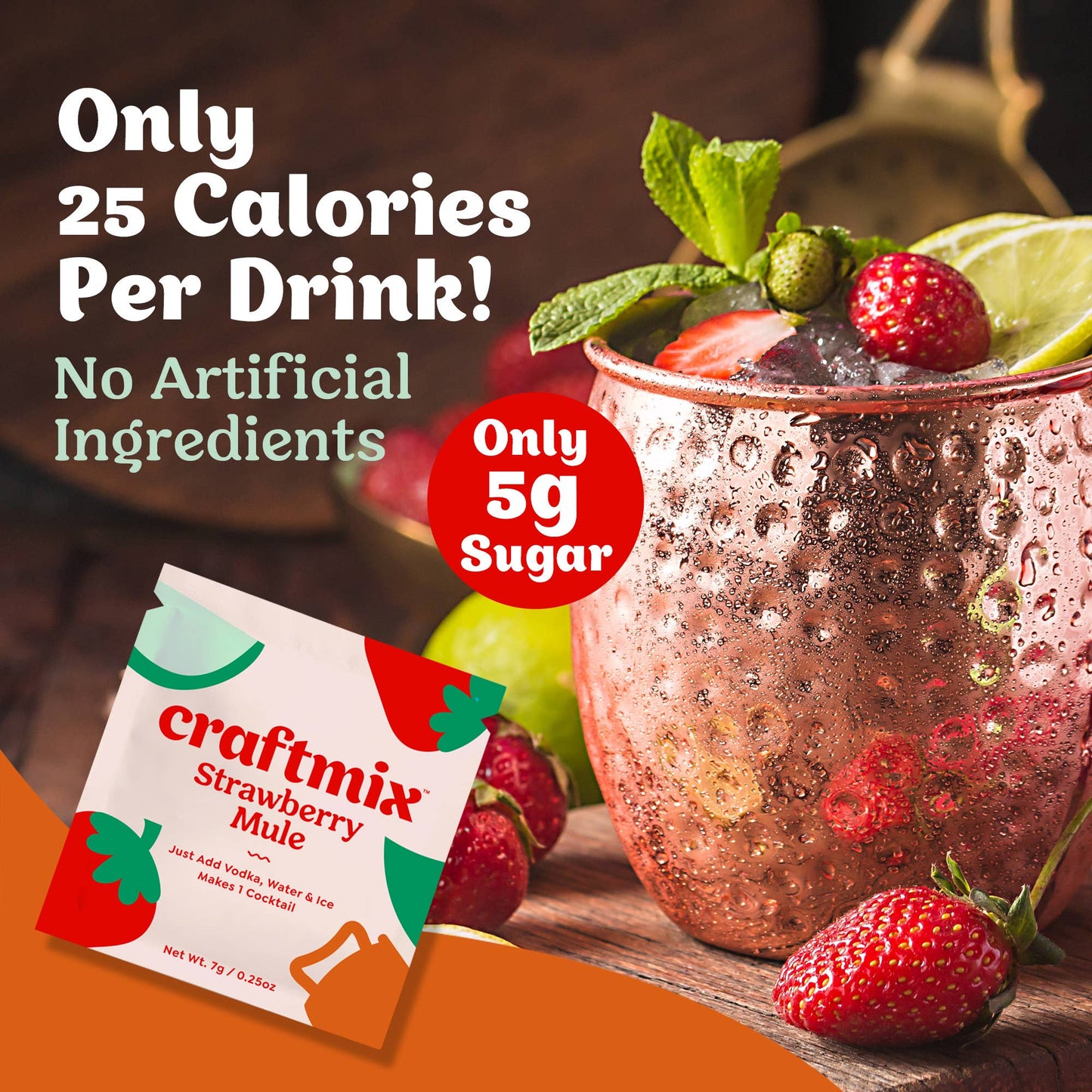 Strawberry Mule Cocktail / Mocktail Mixer - 24ct Caddy