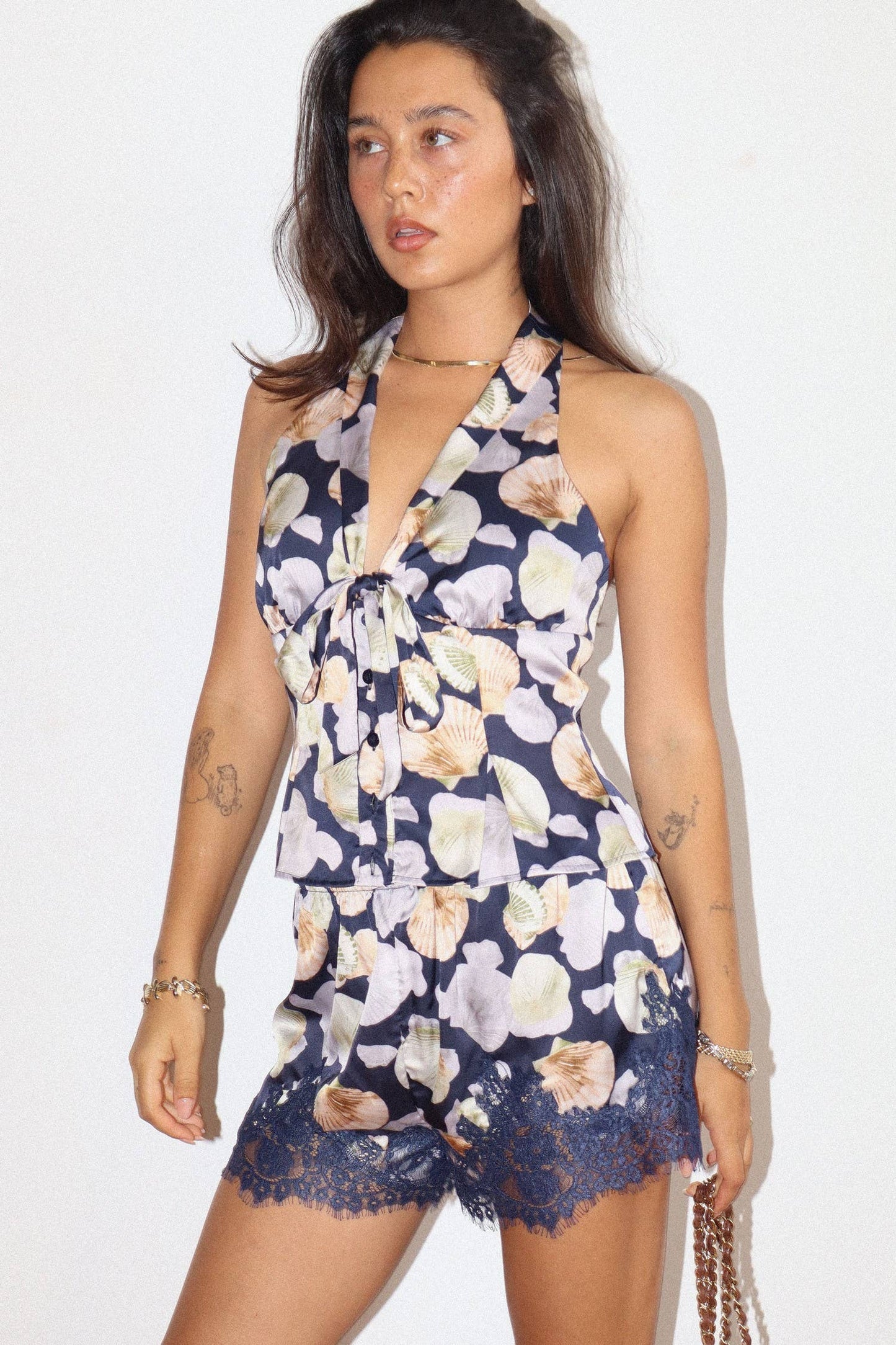 Seashell Print Halter Top