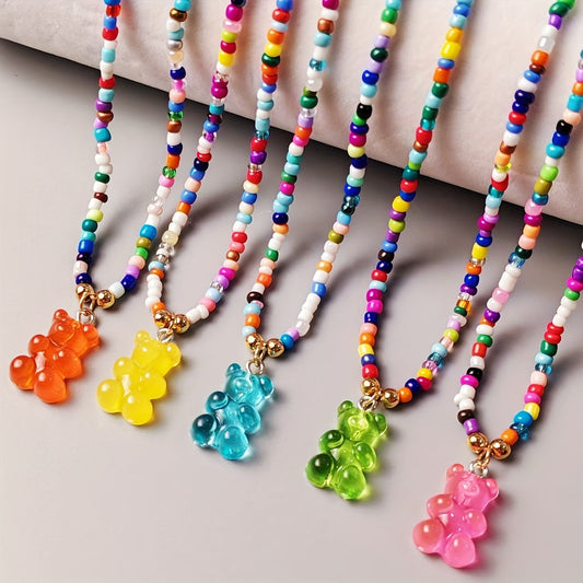 Beaded Gummy Bear Necklace