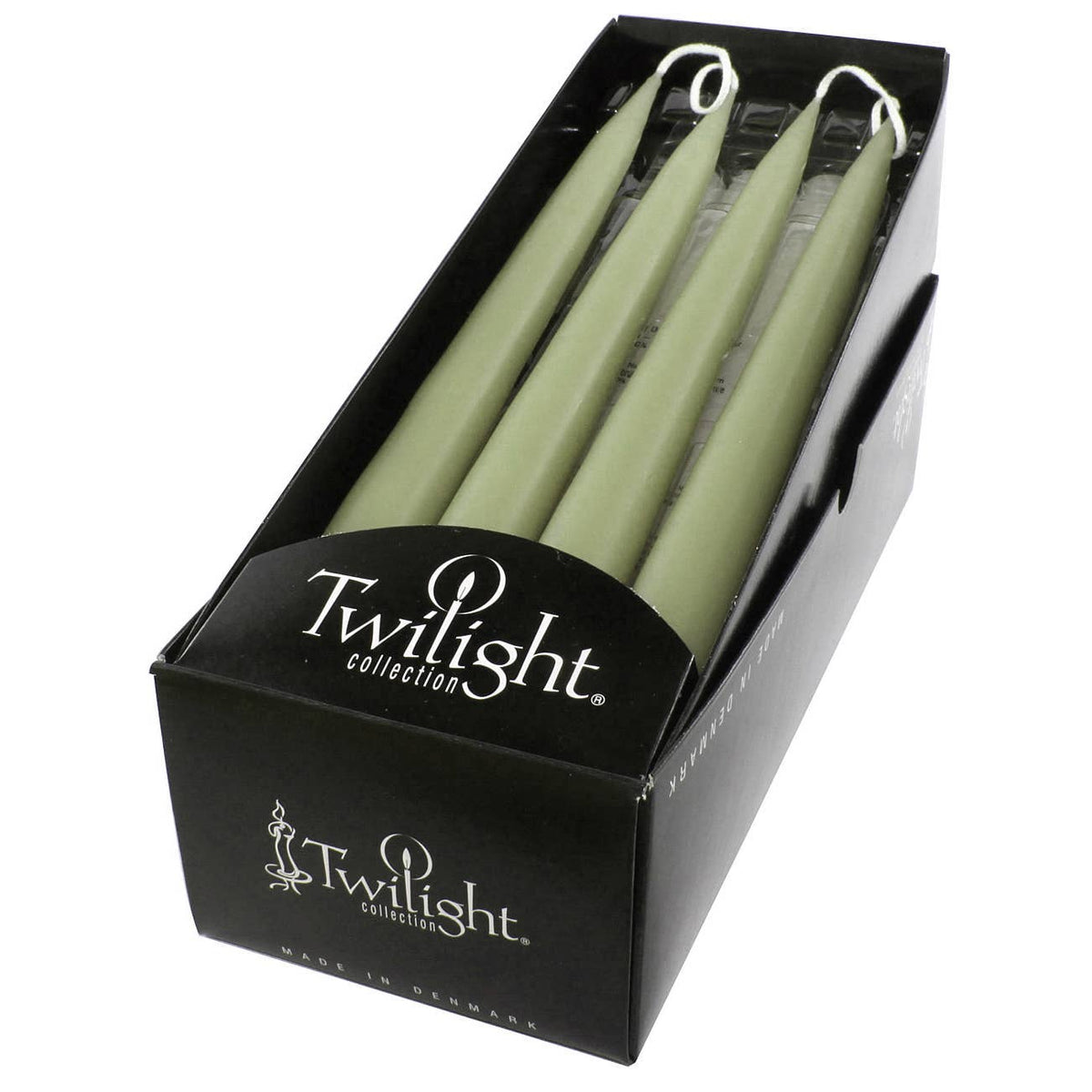 Olive Danish Taper Candle | 12 Pack