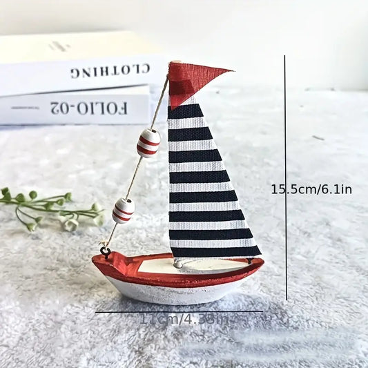 Wooden Sailboat Nautical Ornament