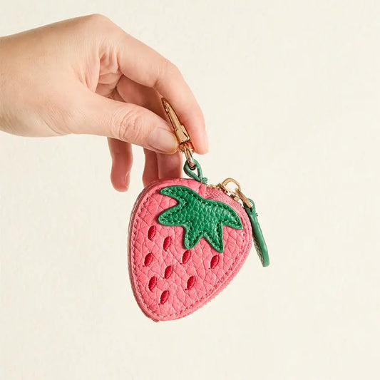 Mini Strawberry Pear Coin Purse Key Chain