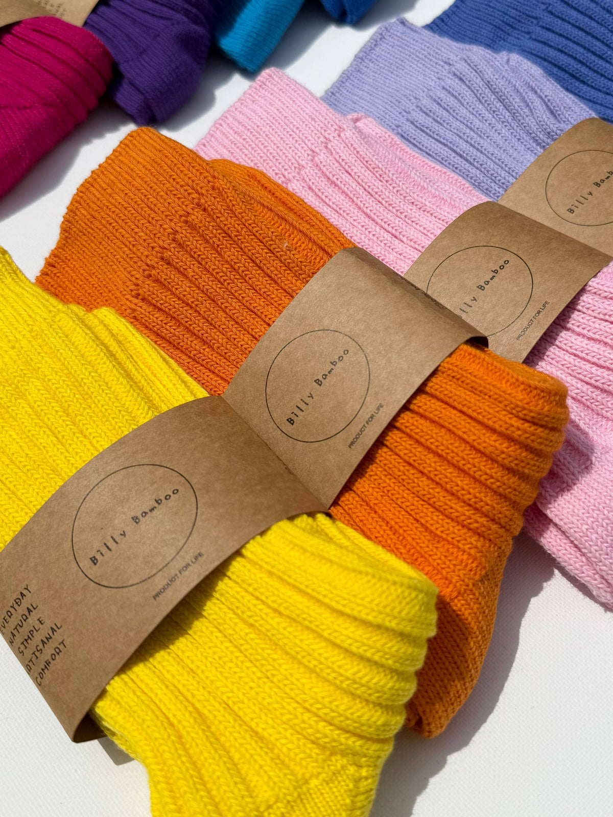 RIBBED COTTON HIGH SOCKS - Crystal bright