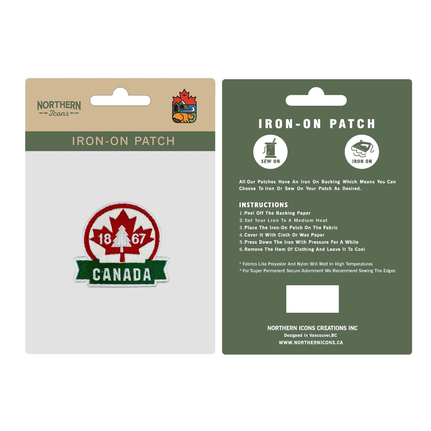 Canada iron-on embroidery patch