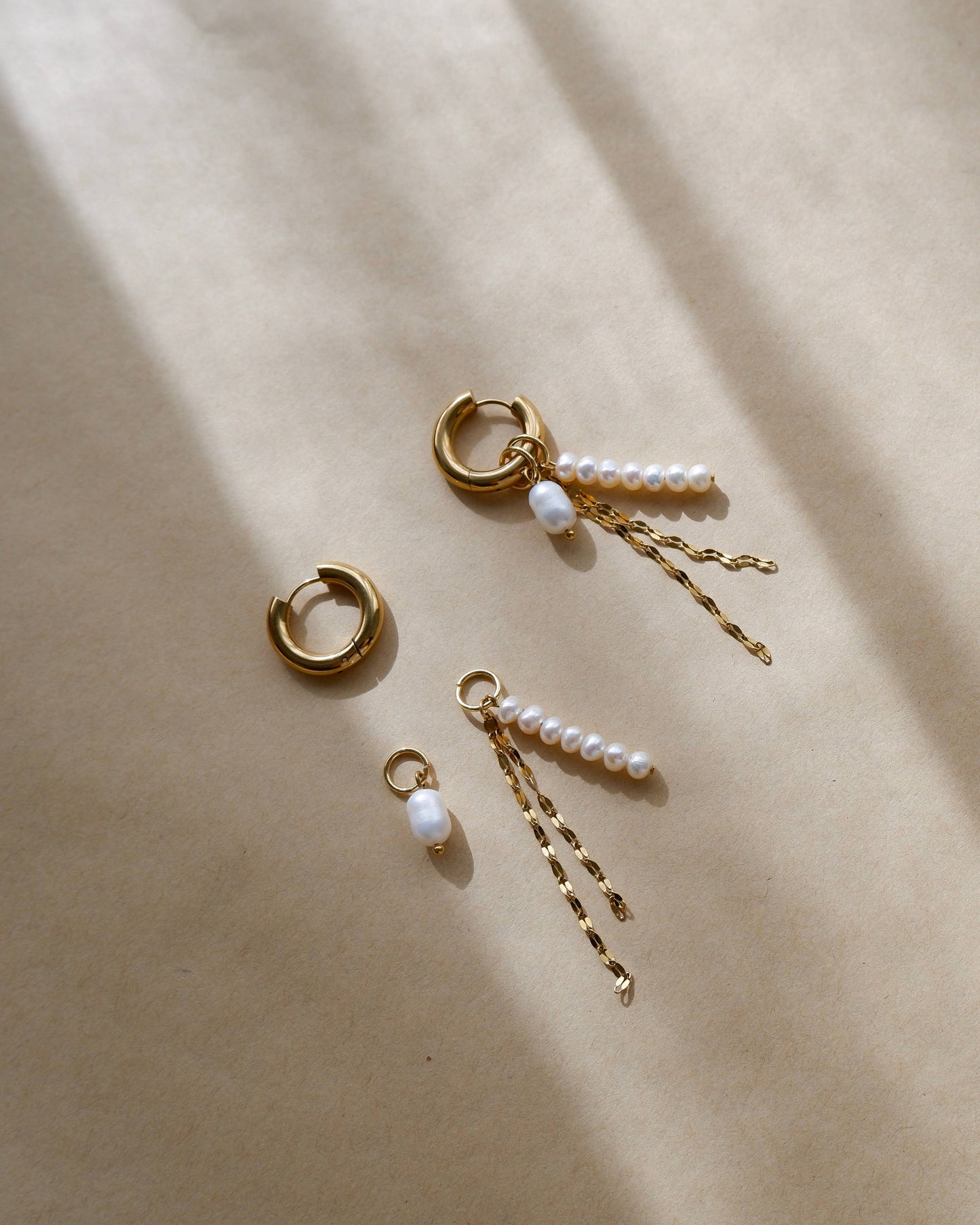 Lily Hoop with Pearl Dangles