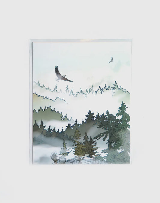 Wild Life Foggy Forest Print