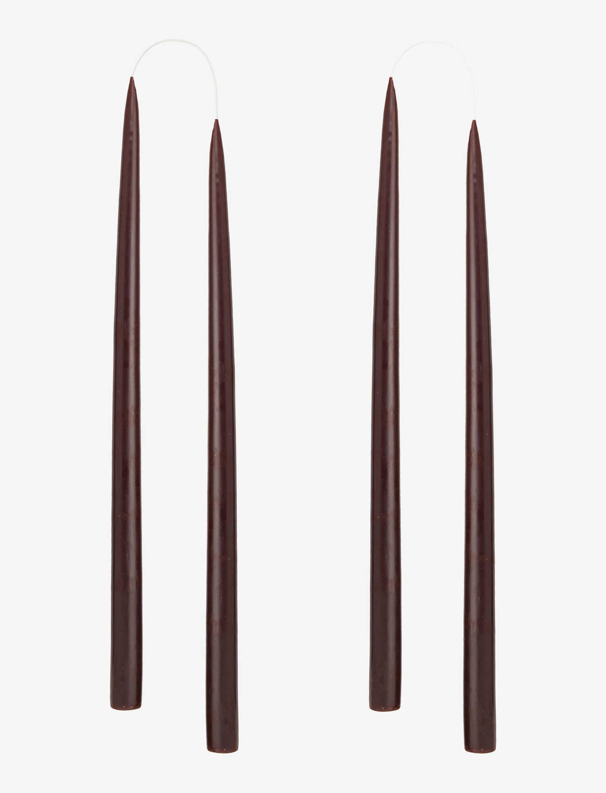 Dark Brown Danish Taper Candle | 12 Pack