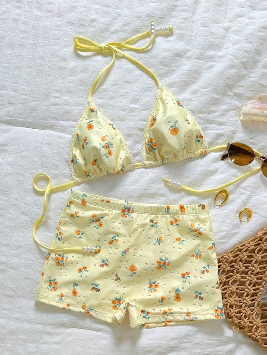 Yellow Floral Swimsuit
