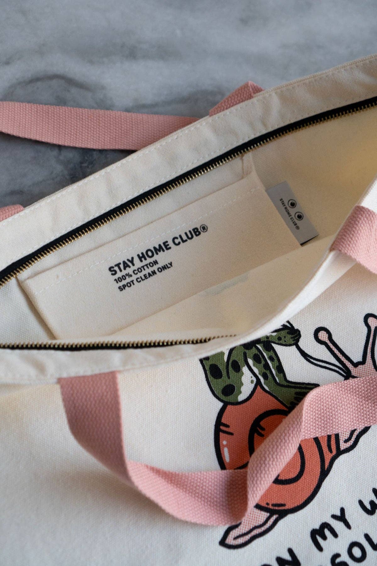 On my way to absolutely Lose my Shit Big Zip Tote  | Huge Zippered Canvas Tote - stay home club