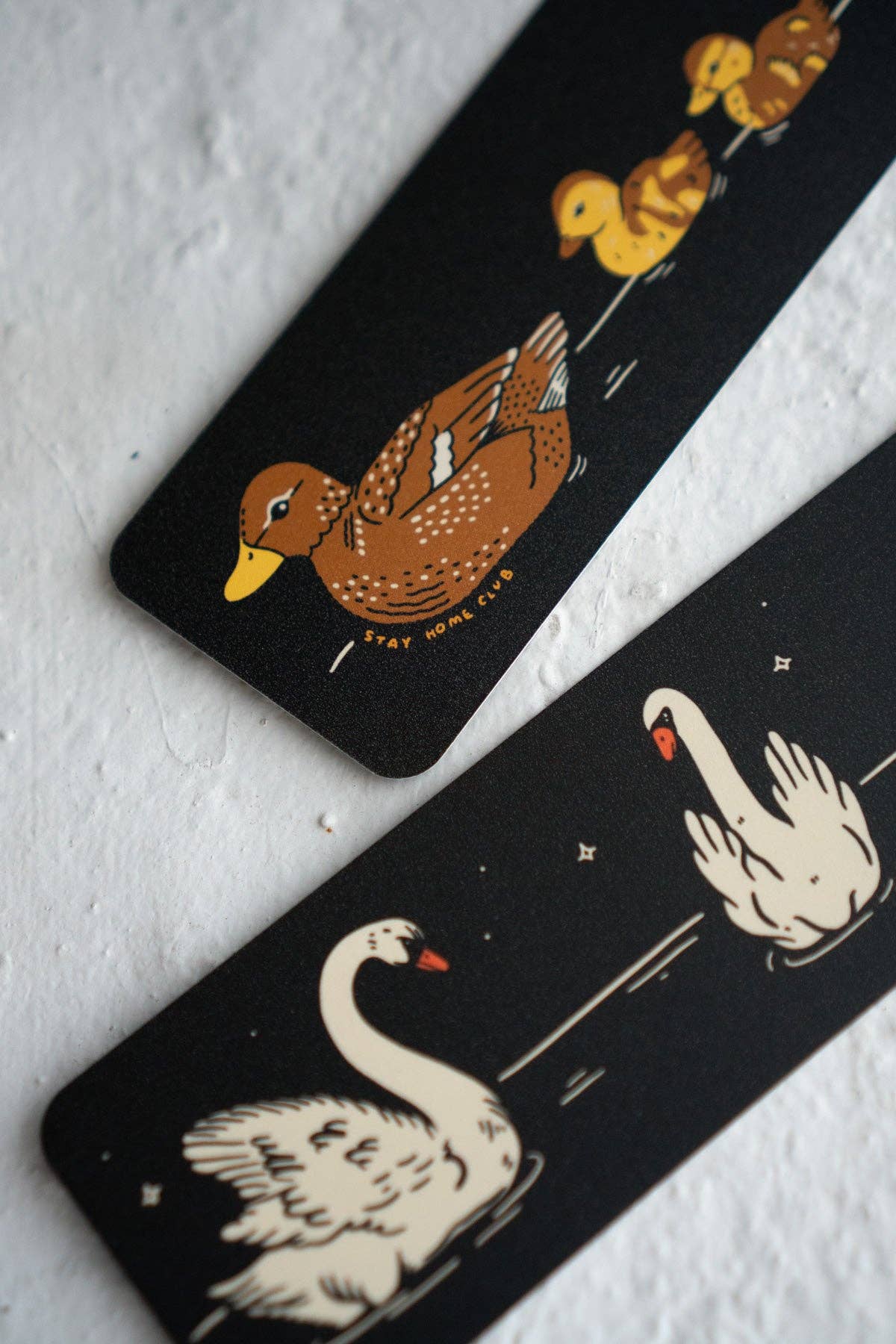 Night Swimming Bookmark | Double Sided Swan Duck Bookmark
