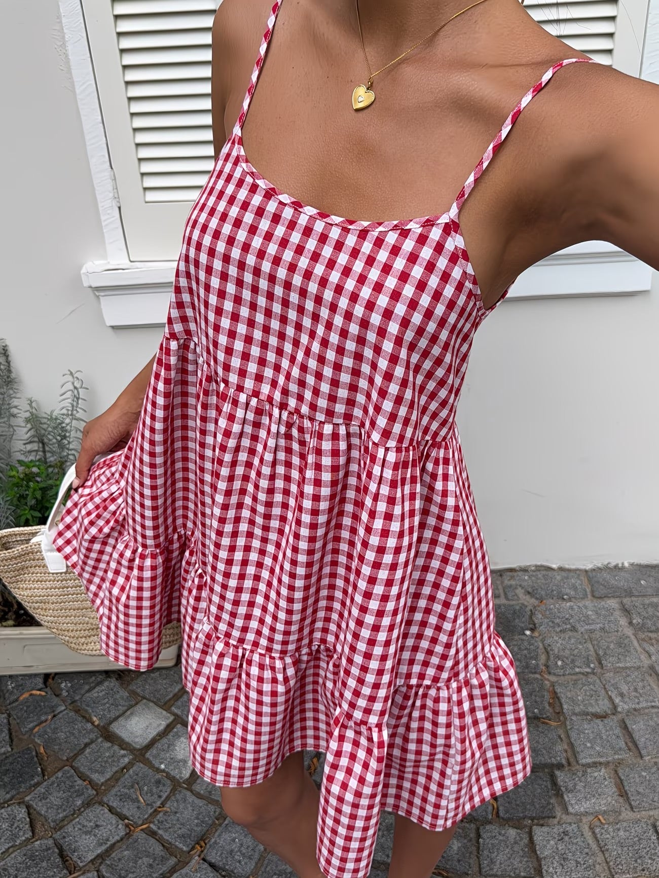 Red Checkered Dress