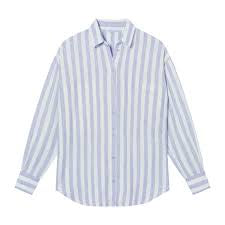 Left on Friday Getaway Buttondown Beach Stripe Shirt Riptide/Coconut