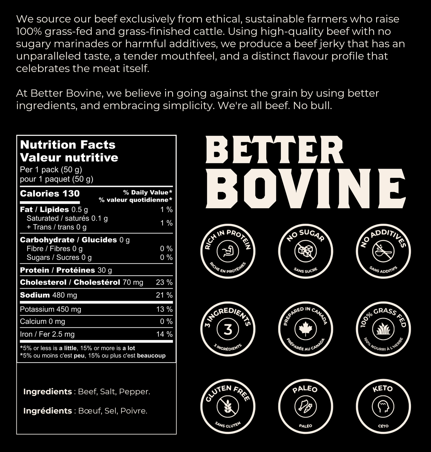 Better Bovine 100% Grassfed Beef Jerky