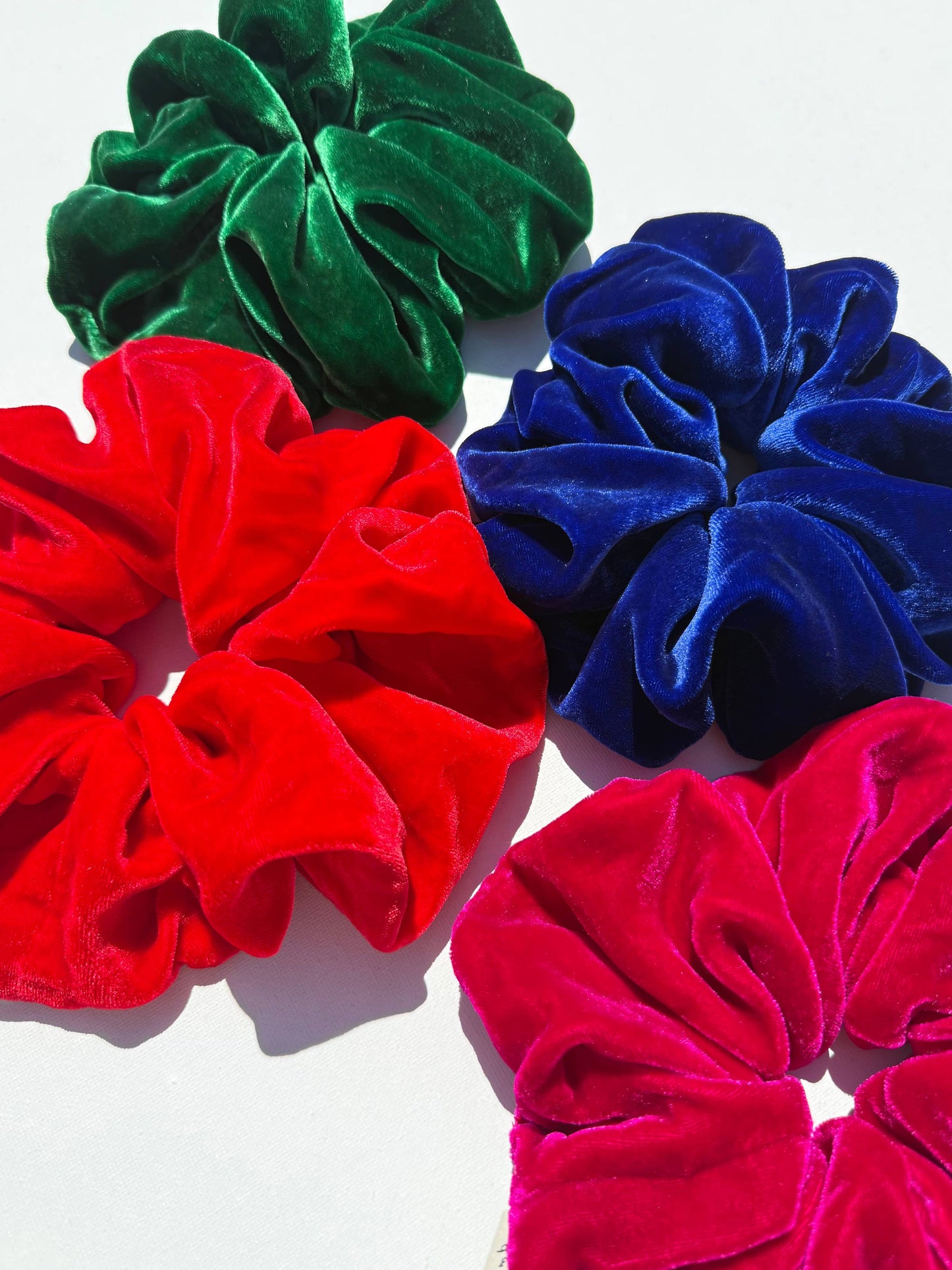 Billy Bamboo SILK VELVET SCRUNCHIES - crystal bright